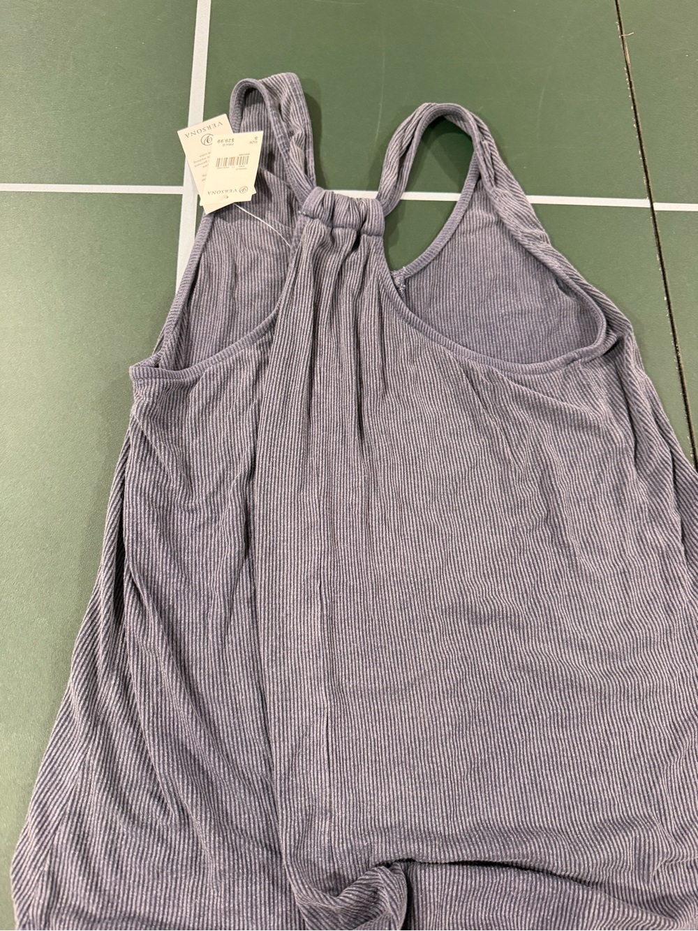 Versona Women's Ribbed Racerback Tank - Gray - Picture 3 of 3